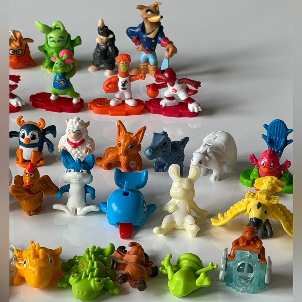 Colorful Kinder Surprise & Mix Toys Lot - 58 Animals Figurine Set